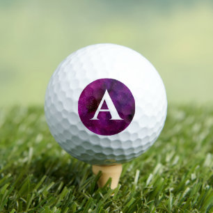 Watercolor Galaxies purple pink Custom Golf Balls