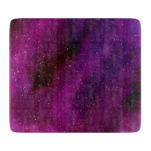 Watercolor Galaxies purple pink Cutting Board