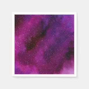 Watercolor Galaxies purple pink Napkin