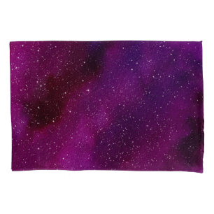 Watercolor Galaxies purple pink  Pillowcase