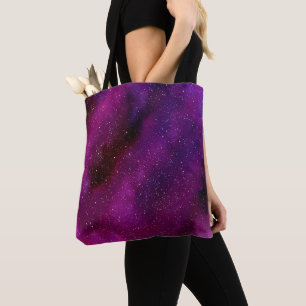 Watercolor Galaxies purple pink Tote Bag
