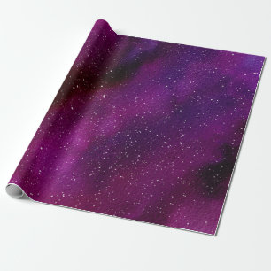 Watercolor Galaxies purple pink  Wrapping Paper