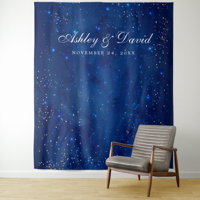Watercolor Galaxy Cosmic Stars Photo Backdrop Tapestry (In Situ)