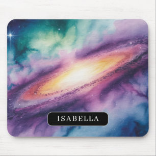 Watercolor Galaxy Nebula Mouse Pad