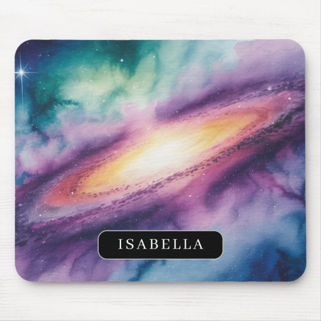 Watercolor Galaxy Nebula Mouse Pad (Front)