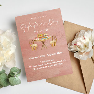 Watercolor Galentine's Day Brunch Invitation