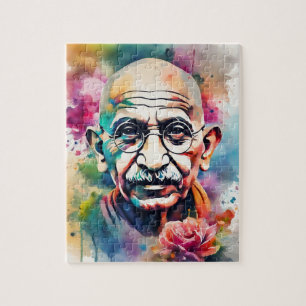 Watercolor Gandhi Jigsaw Puzzle