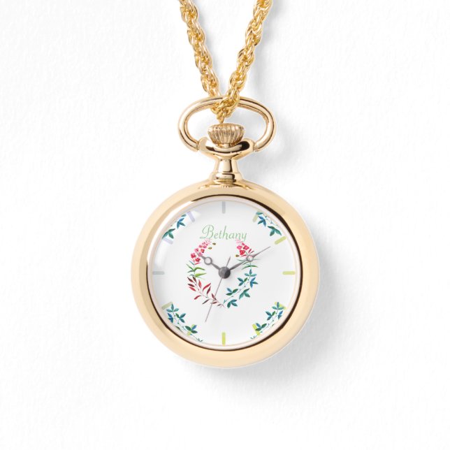 Watercolor Garden & Bees Watch (Front)