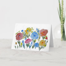 Watercolor Garden Floral ~ Blank Inside