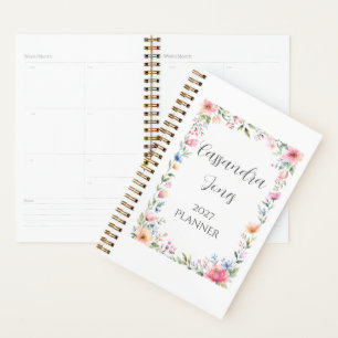 Watercolor Garden Floral Personalised Planner
