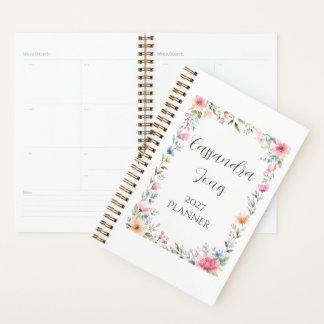 Watercolor Garden Floral Personalised Planner