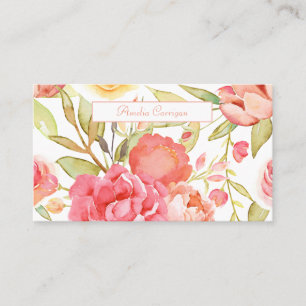 Watercolor Garden Flowers Business Card