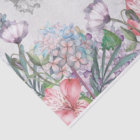 Watercolor Garden Flowers Butterfly Dragonfly