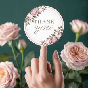 Watercolor Garden Flowers Thank You Classic Round Sticker