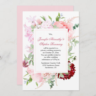 Watercolor Garden Flowers Wedding Reception Only Invitation