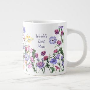 Watercolor Garden Flowers World's Best Mum Mug