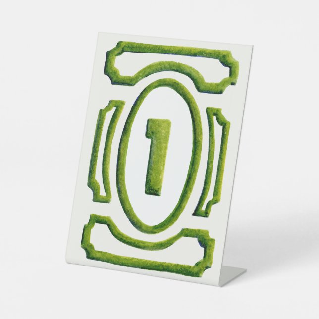 Watercolor Garden Hedge Table 1 Pedestal Sign (Front)