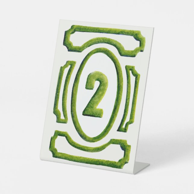 Watercolor Garden Hedge Table 2 Pedestal Sign (Front)