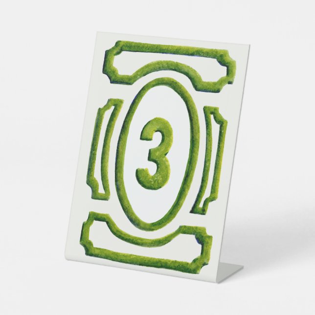 Watercolor Garden Hedge Table 3 Pedestal Sign (Front)