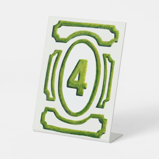 Watercolor Garden Hedge Table 4 Pedestal Sign (Front)