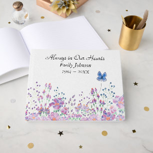 Watercolor Garden Memorial Service Guest Book