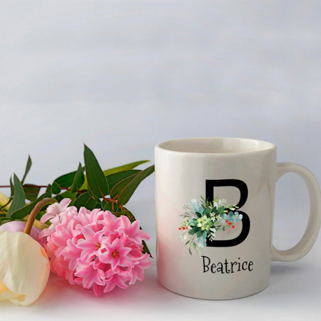 Watercolor garden monogram retirement coffee mug (Creator Uploaded)