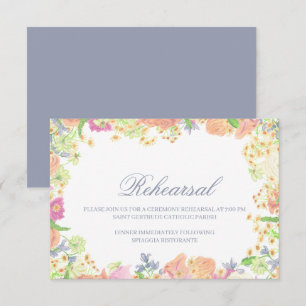 Watercolor Garden Party Floral Crest Wedding Enclosure Card