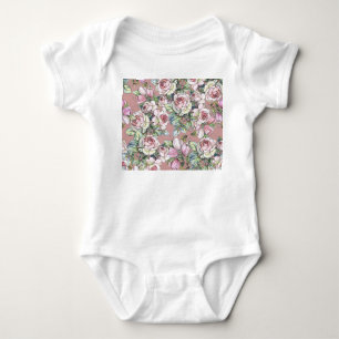 Watercolor Garden: Rose Tulip Elegance. Baby Bodysuit