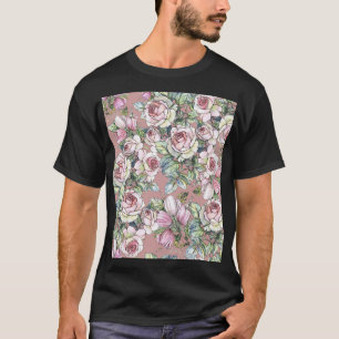 Watercolor Garden: Rose Tulip Elegance. T-Shirt