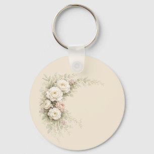 Watercolor Garden Roses for Timeless Key Ring