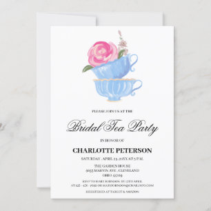 Watercolor Garden Tea Party Bridal Shower  Invitation