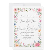 Watercolor Garden Wedding Invitation