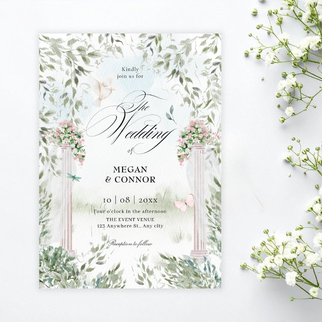 Watercolor garden wedding  invitation (Creator Uploaded)