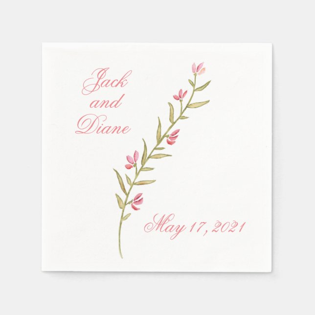 Watercolor Garden Wedding Napkin (Front)
