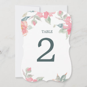 WATERCOLOR GARDEN WEDDING wedding table number