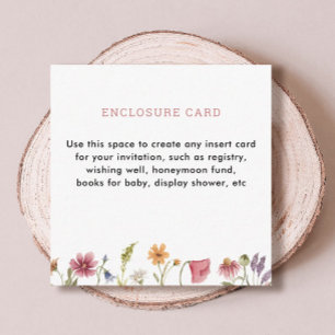 Watercolor Garden Wildflower Square Enclosure Card
