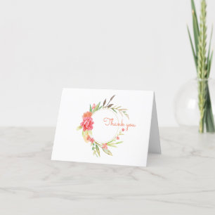 Watercolor Garden Wreath Thank You Card