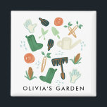 Watercolor Gardening Magnet<br><div class="desc">Personalise this watercolor gardening magnet with your name or give as a gift.</div>