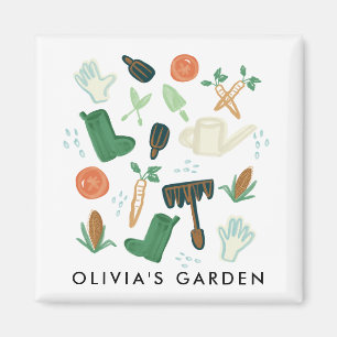 Watercolor Gardening Magnet
