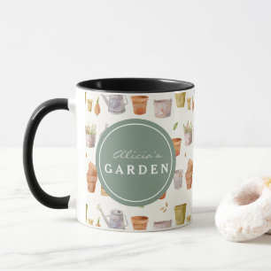 Watercolor Gardening Tool Pattern Mug