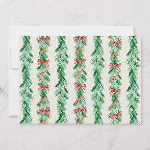 Watercolor Garland Bow Holiday Card