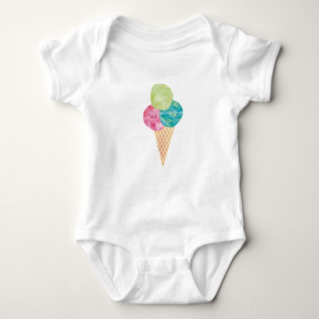 Watercolor gelato baby onsie baby bodysuit (Front)
