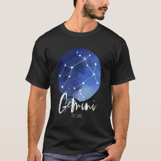 Watercolor Gemini Constellation Astrological Sign  T-Shirt