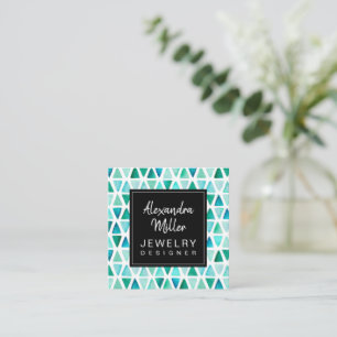 Watercolor Gemstone Jewellery Designer Business Ca Square Business Card
