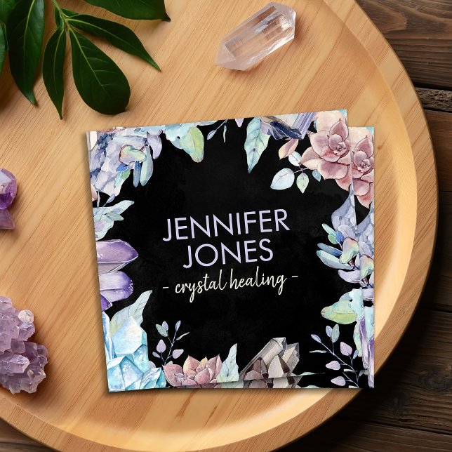 Watercolor gemstones - crystals business card (Creator Uploaded)