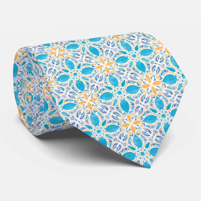 Watercolor Geo _ Summer Tie (Rolled)