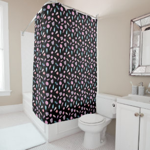 Watercolor Geodes and Crystals Pattern Shower Curtain