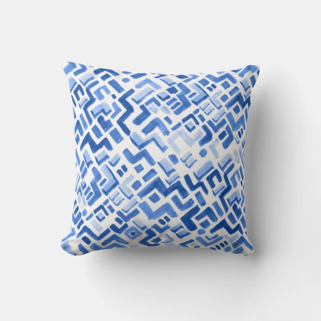 Watercolor Geometric Abstract Seamless Pattern Cushion (Front)