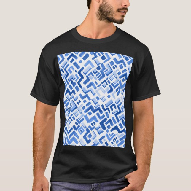 Watercolor Geometric Abstract Seamless Pattern T-Shirt (Front)