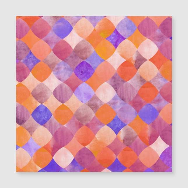 Watercolor geometric, Arab fish scales. (Front)